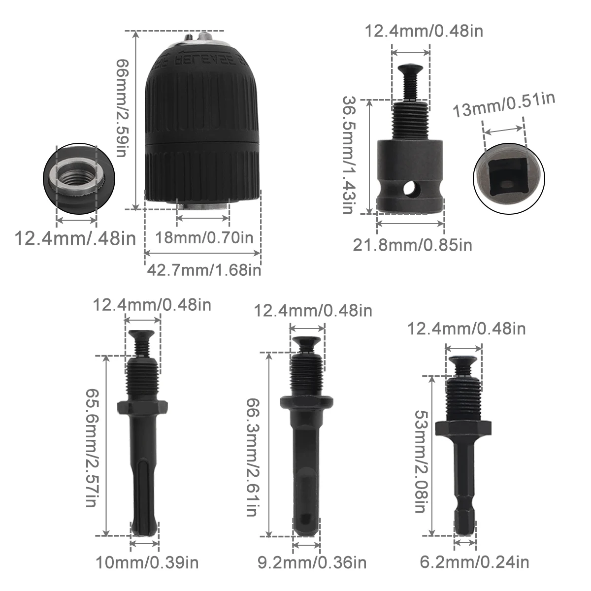 Mini Drill Chuck & Drill Chuck Adapter Micro JTO Taper Mounted Drill Chuck and Wrench With Chuck Key for Power Tools Accessories