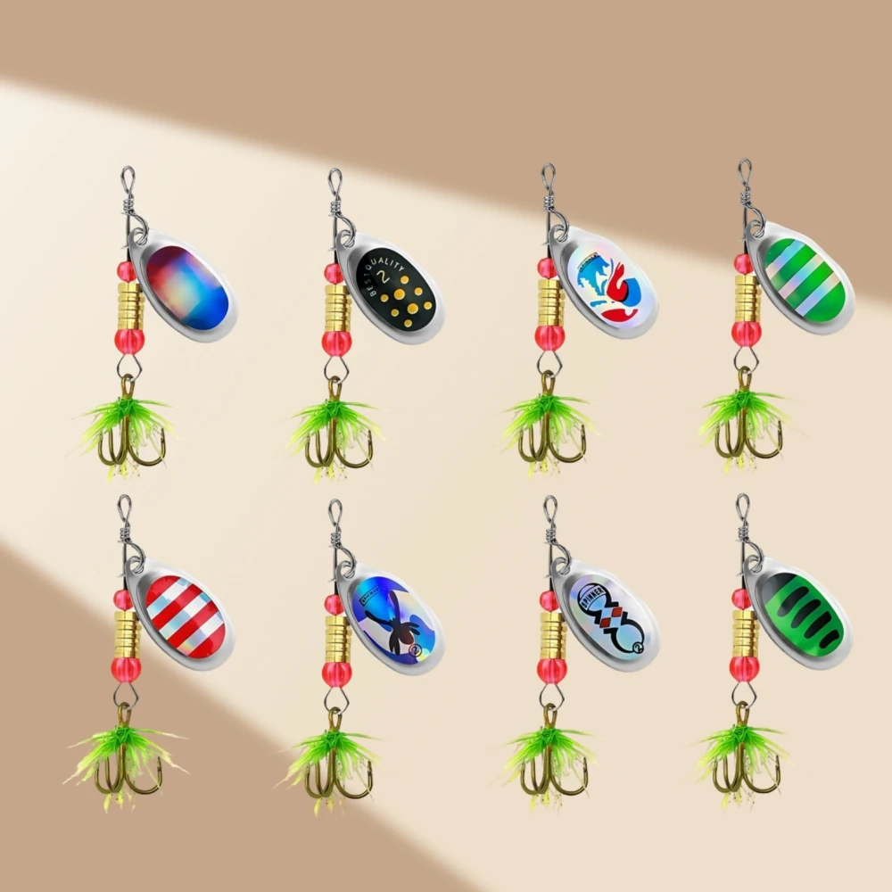 

1 Set Metal Lure With Composite Rotating Blade 3.5g 6cm Various Patterns Copper-weighted Flying Metal Spinner Bait Lures Fishing