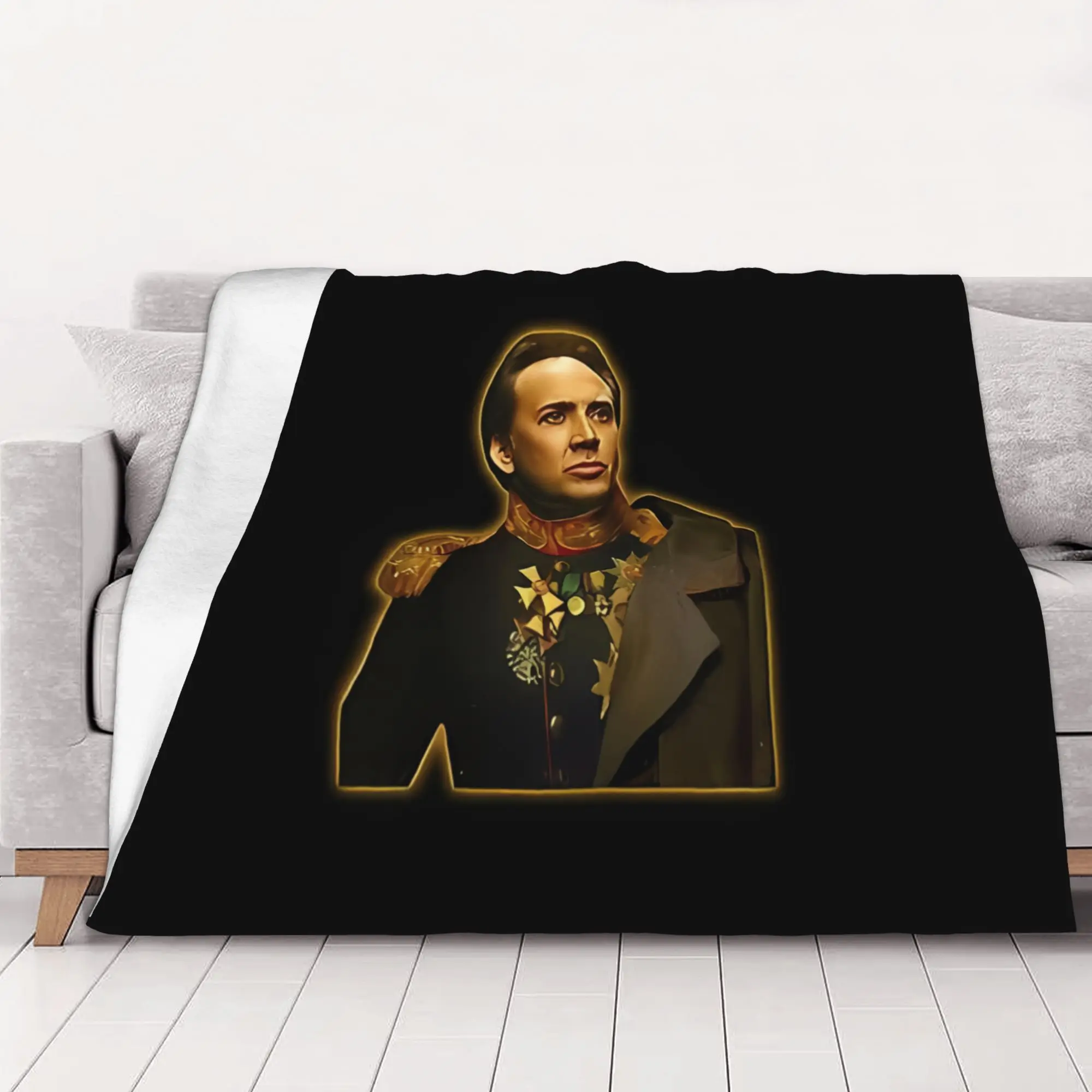 1PC home Cute Room Decor Nicolas Cage In Army Blanket Throw Blanket nicolas cage Novelty Warm Blanket All Season