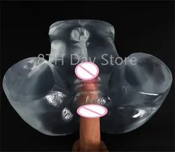 Transparent Sex Ass Doll for Men Visible Vagina Channel Sexy Butt Doll Adult Masturbator 3D Pocket Pussy Women Butt Vaginal Doll