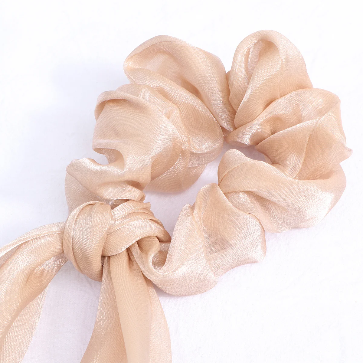 

2pcs Solid Color Satin Tie For Long Soft Cloth Ponytail Holder Elastic Hair Rope Women'S Hair Accessory Daily Wear Work Party
