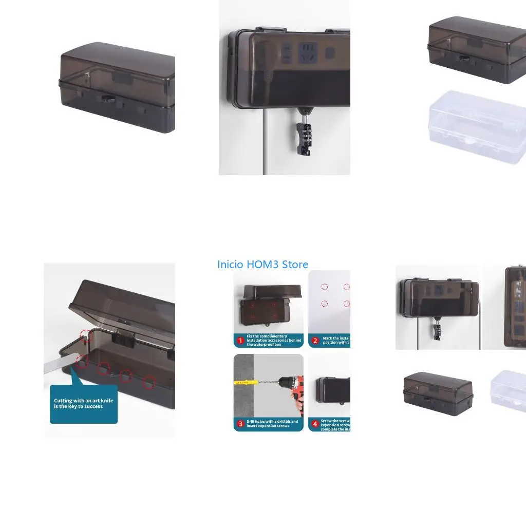 A5YD Plastic Plugs Box Socket Protective Cover Outdoor Electrical Box Easy to Install