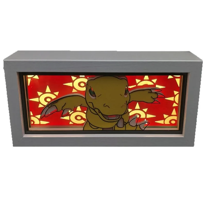 Digimon Adventure Agumon Nachtlicht Kreative Persönliche Papierschnitzlampe Schlafzimmer Nachttisch Atmosphärenlampe Ornamente Dekoration – Detail 6