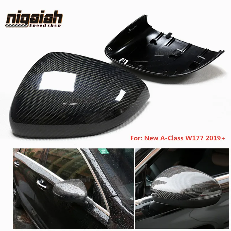 1 Pair Carbon Fiber Mirror Caps Replacement For Mercedes-Benz A Class W117 W118 A180 A200 A220 A250 Side Mirror Covers 2019+