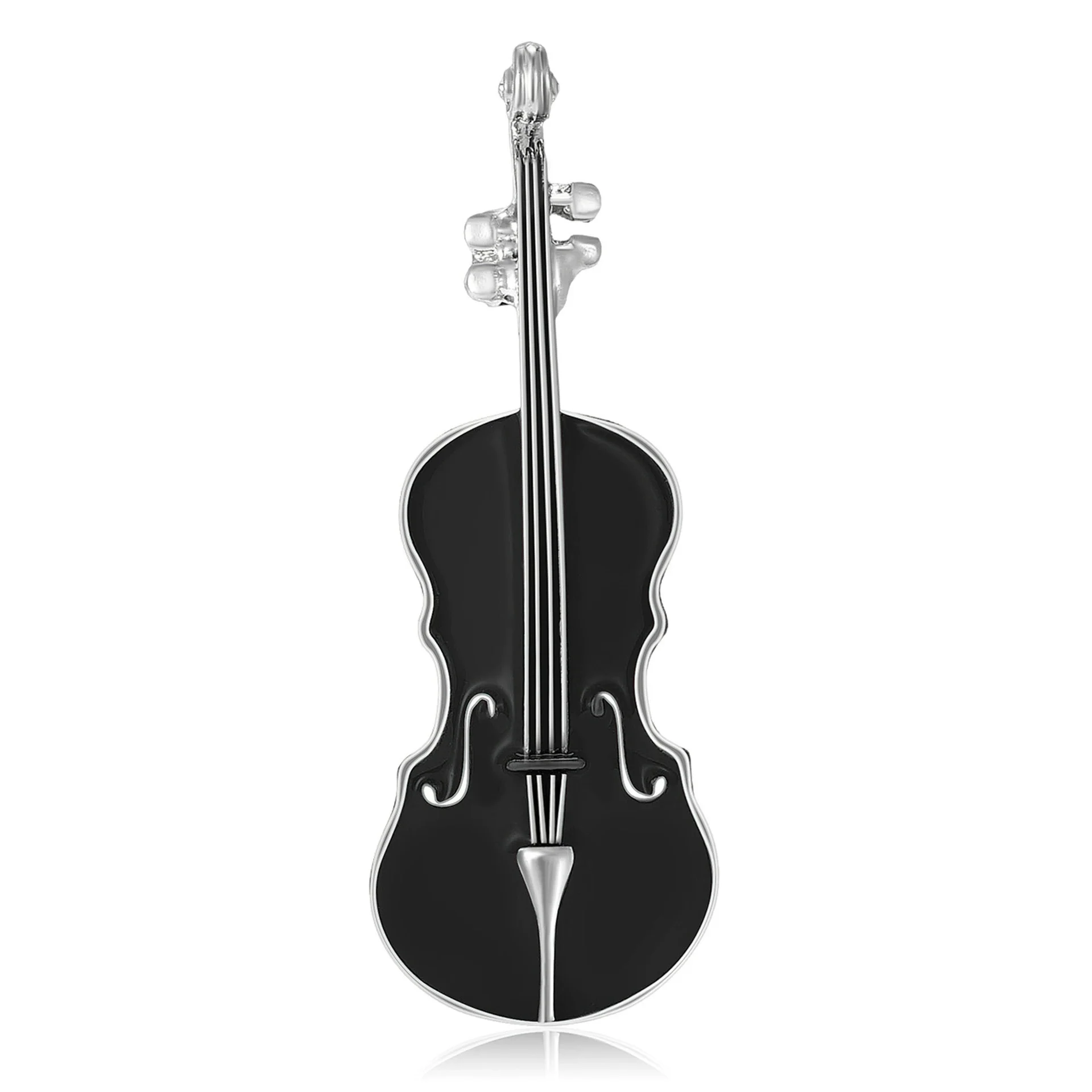 Fashion Violin Punk Brooches Crystal Rhinestone Musical Instruments Brooch Pin Jewelry Accessories