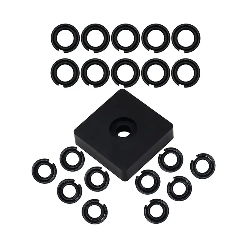 AEE2-10Set 1/2In&10Set 3/8In Impact Retaining Ring Clip Friction Ring+ O-Ring,Retainer Impact Lock Ring Anvil Install Tool