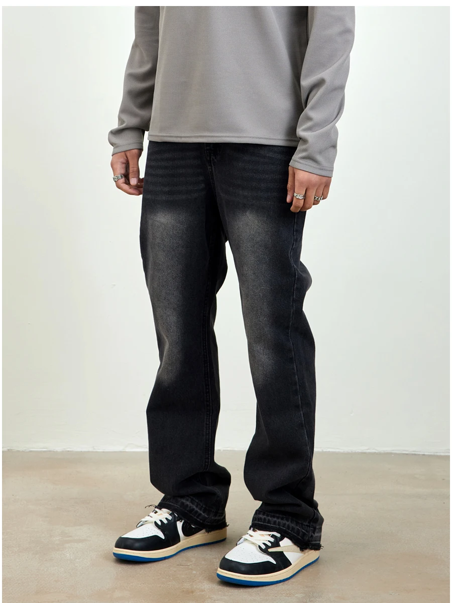 

SlowGang American Sle Straight Leg Jeans Casual Slim Fit Design Men's Trendy Long Pants Youth ular Cotton Polyester Blend