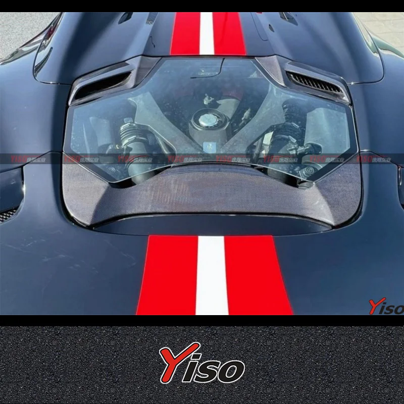 Suitable for 488 spider modify Capristo carbon fiber transparent tail cap rear engine hood rear engine hood