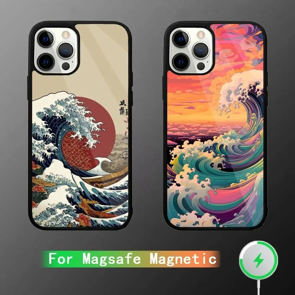 

Great Wave Of Kanagawa Phone Case For iPhone 16,15,14,13,12,11,Pro,Max,Plus,Mini,SE New Magsafe Magnetic Wireless Charging