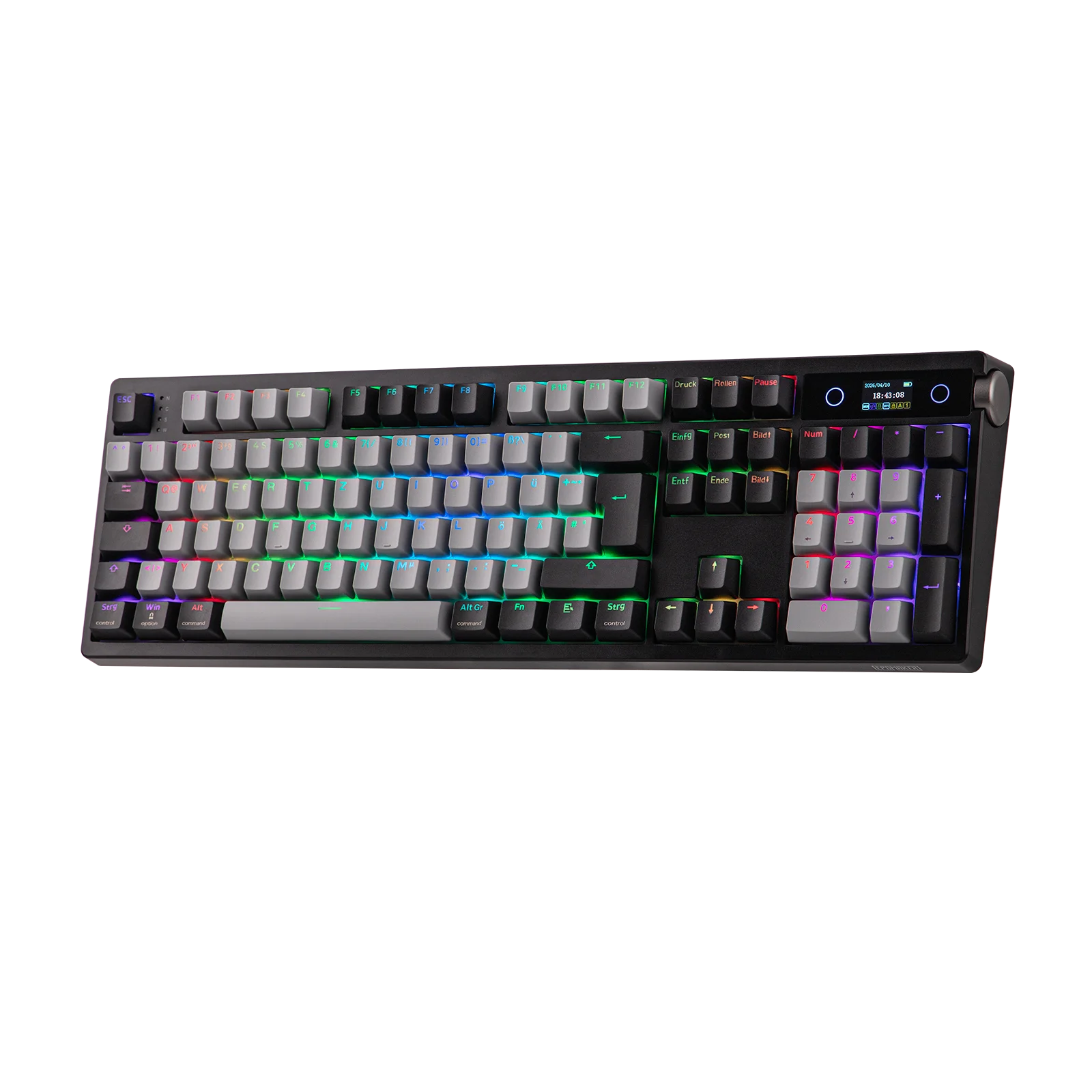 ISO-DE EPOMAKER TH108 PRO 100% Deutsches QWERTZ Layout Hot-Swap Dreimodus Kabellose Mechanische Gaming-Tastatur 10000mAh Akku