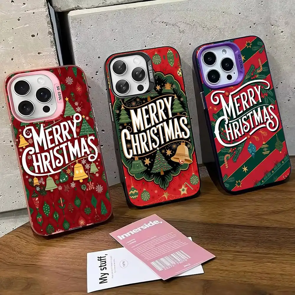 

Merry Christmas Phone Case For IPhone 16 15 14 13 12 11 Pro Max 17 Plus Colorful Cover