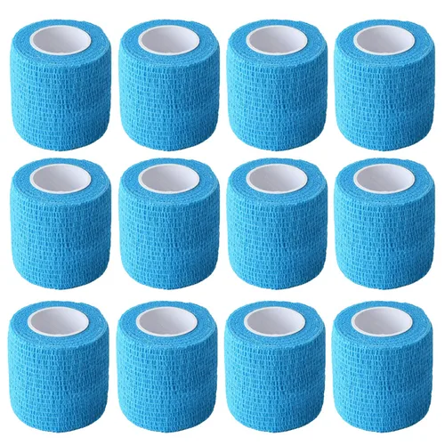 Imagen 2 del producto Vendaje autoadhesivo de 1 ""2"" 3 ""X 5 yardas, cinta deportiva elástica cohesiva, cinta atlética, envoltura veterinaria, cinta para tobillo, 6/12/24 Uds.