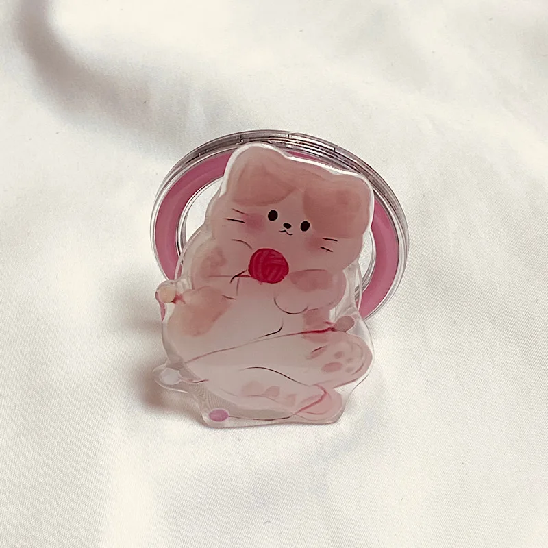 Ins – support de téléphone pliable et rétractable, chat de dessin animé, support Portable paresseux, adhésif de bureau universel pour iPhone 17 16 Samsung