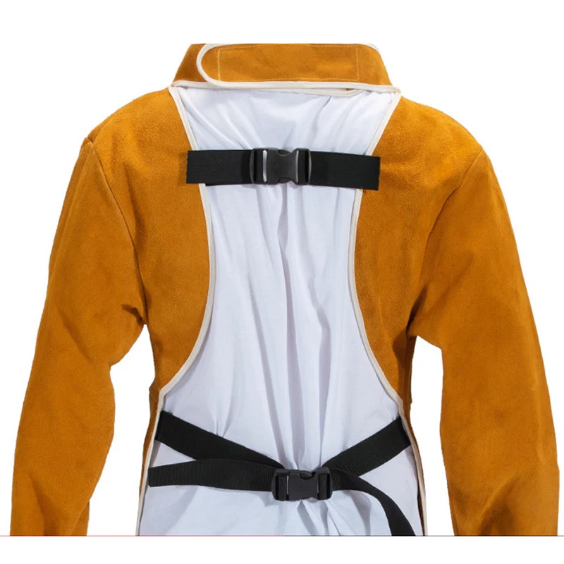 Welder Cowhide Wear-Resistant Heat Insulation Anti-Scalding High Temperature Protective Clothing Welder Apron