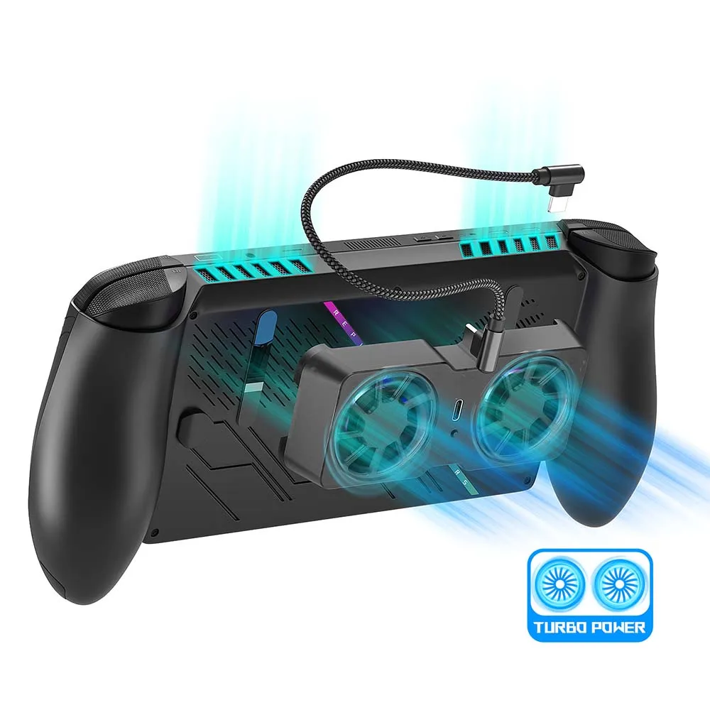 Magnetic Back Clip Cooler Dual Fan Radiator Efficient Heat Dissipation Accessory for Multiple Handheld Gaming Controllers