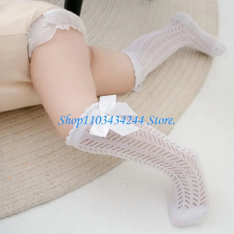 Princess Knee Length Socks for Baby Girls Hollow Out Mesh Socks for Infant