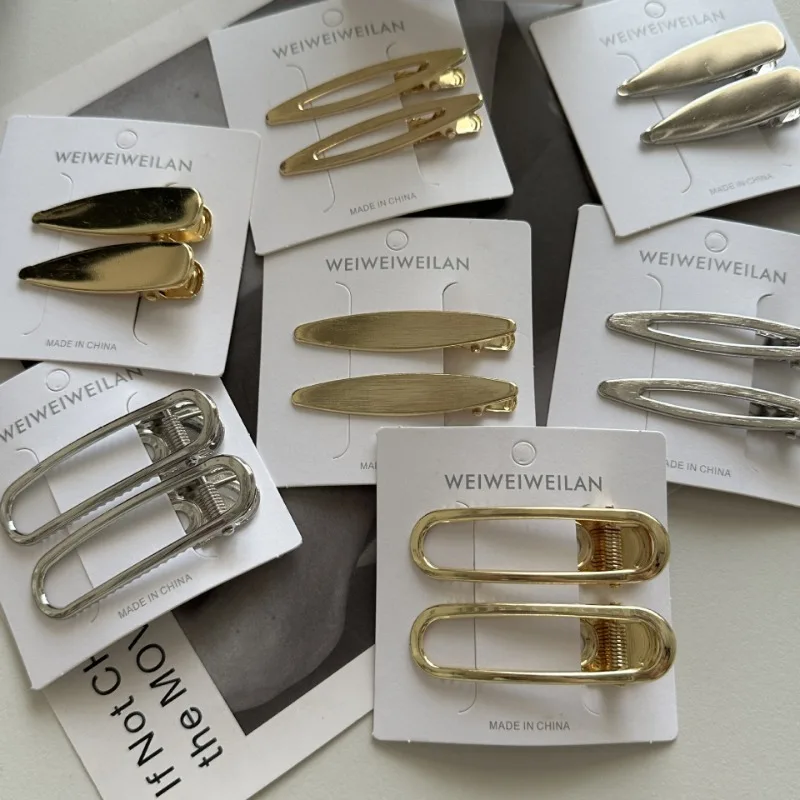 2-teiliges Set Gold- und Silberfarbene Legierung Einfarbige Ausgehöhlte Haarspangen Haarnadeln für Frauen Haaraccessoires Kopfschmuck – Detail 2