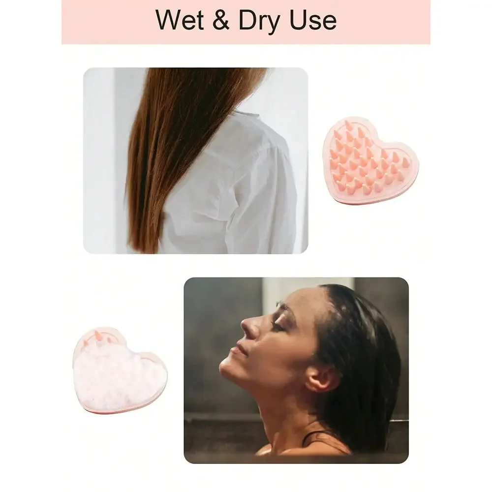 1 قطعة غسل العناية بالنظيفة جذر الشعر أدوات الاستحمام على شكل قلب سيليكون فروة الرأس مدلك الشامبو فرشاة فرشاة ناعمة