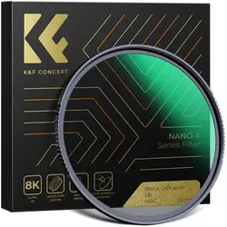 K & F Concept 67mm 1/8 Black Pro Mist 77mm 82mm Filtre de diffusion d'objectif NANO-X 49mm 52mm 55mm 58mm 62mm 72mm pour objectif Nikon IL