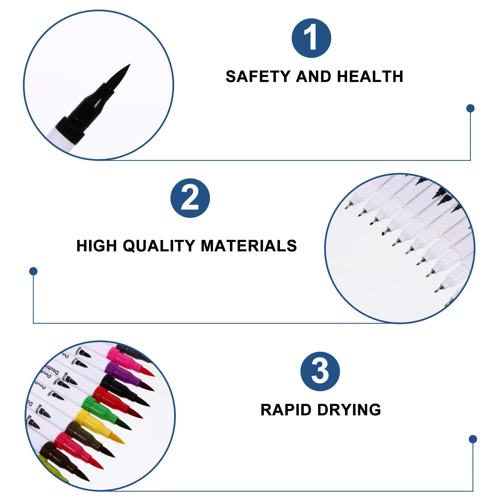 

1Set Marker Pens 12 Colors Double Head Water-Based Paint Pens for Drawing Painting Graffiti Fine Art Creative Colorful Art