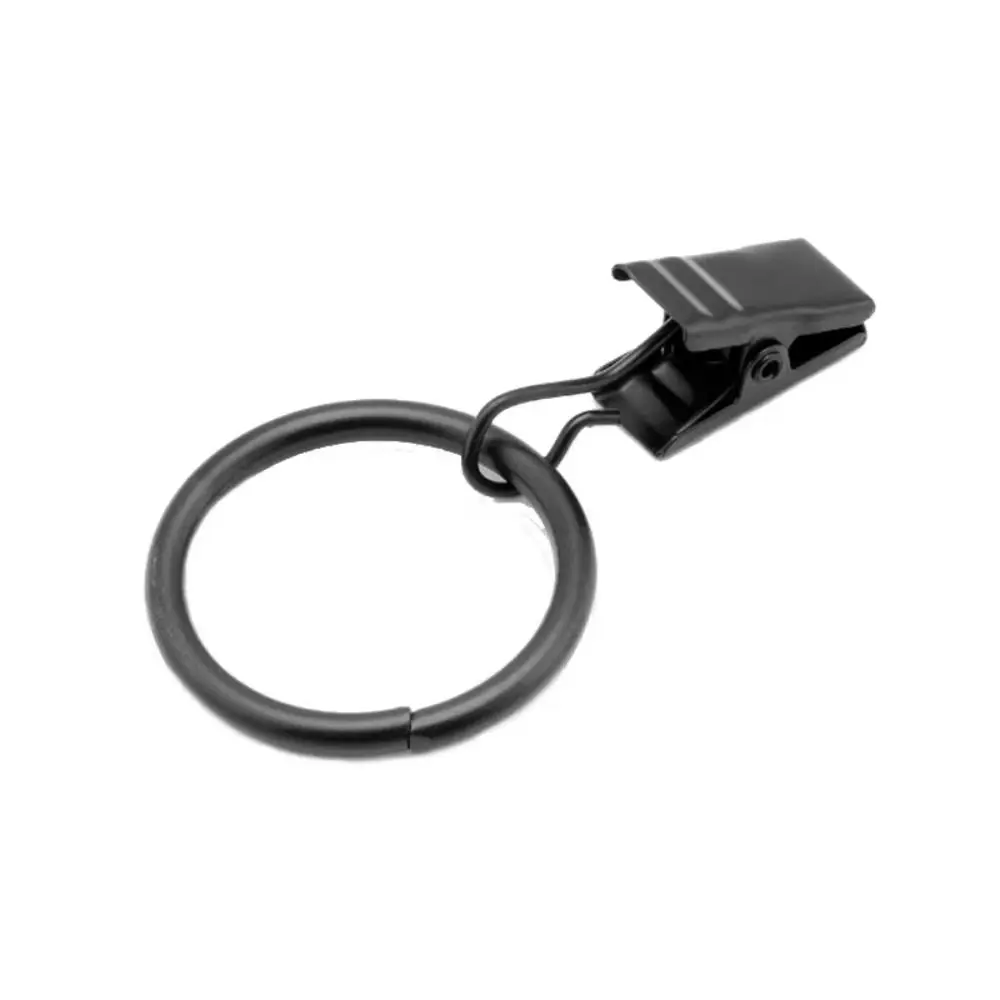 Low Noise Curtain Rings Metal Practical Roman Circles Heavy Duty Black Metal Curtain Clips For Curtains Rods