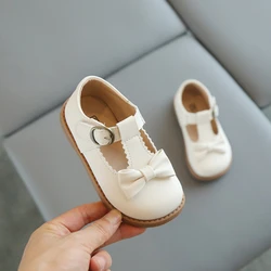 Knot bow girls shoes T bar kids school shoes girls toddler solid leather dressy shoes scarpe per bambini mocassini per bambini