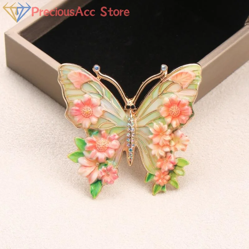 1 قطعة الحشرات الجميلة الملونة بروش خمر زهرة كبيرة فراشة دبابيس الهدايا دبابيس الملابس النسائية ل #3