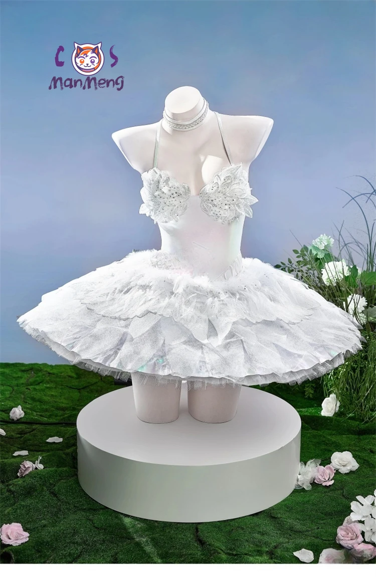 

Quency NIKKE Cosplay Costume Game The Goddess of Victory Quency Escape Queen Halloween Carnival Women White Elegant Ballet Dress