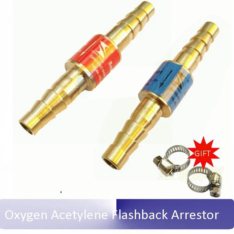 Oxygen Acetylene Flashback Arrestor Check Valve Flame Buster For Pressure Reducer Regulator Gas Cutting Torch For Pipe