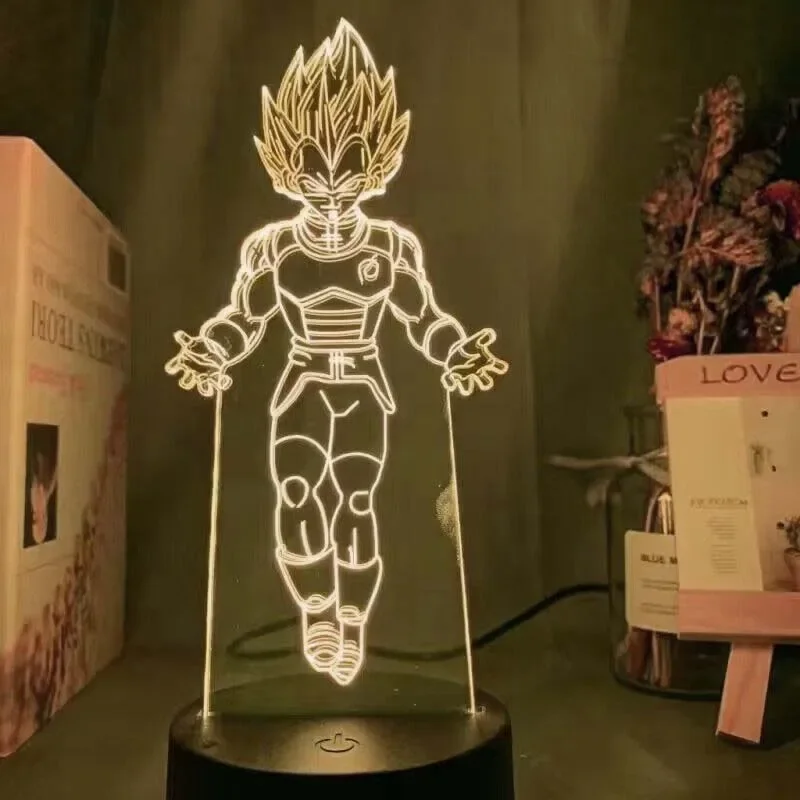 Dragon Ball LED Night Light Anime Super Saiyan Son Goku Vegeta 3d Mini Touch Night Table Lamp Toys for Kids Xmas Gift