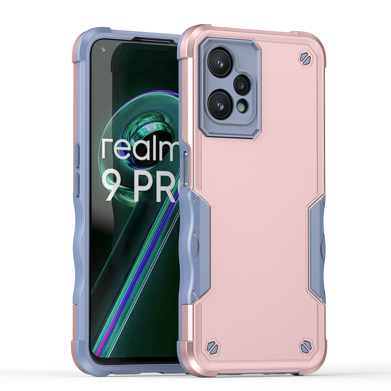 Case for OPPO Realme 9 Pro Plus 5G Luxury Soft Edges Hard Armor Shockproof Heat Dissipation Phone Cover Realme 9i 8 5 5i C3 9Pro