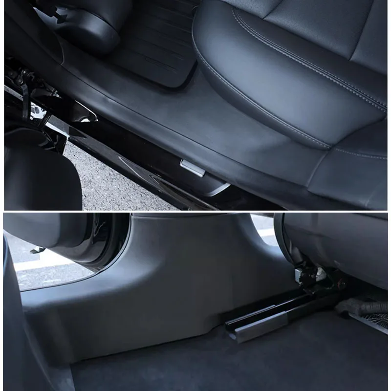 For Tesla Model 3 2024 Highland Door Sills Plate Cover Door Entry Carpet Protector &under Seat Floor Surround Anti-Kick Pad