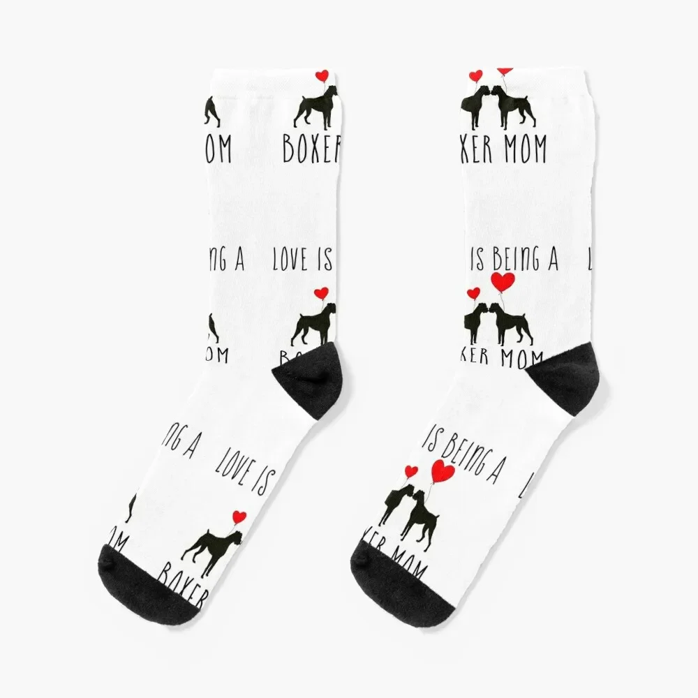 

Boxer Mom Gifts, Boxer Dog Lovers Socks hiphop valentine gift ideas cartoon Male Socks Women's