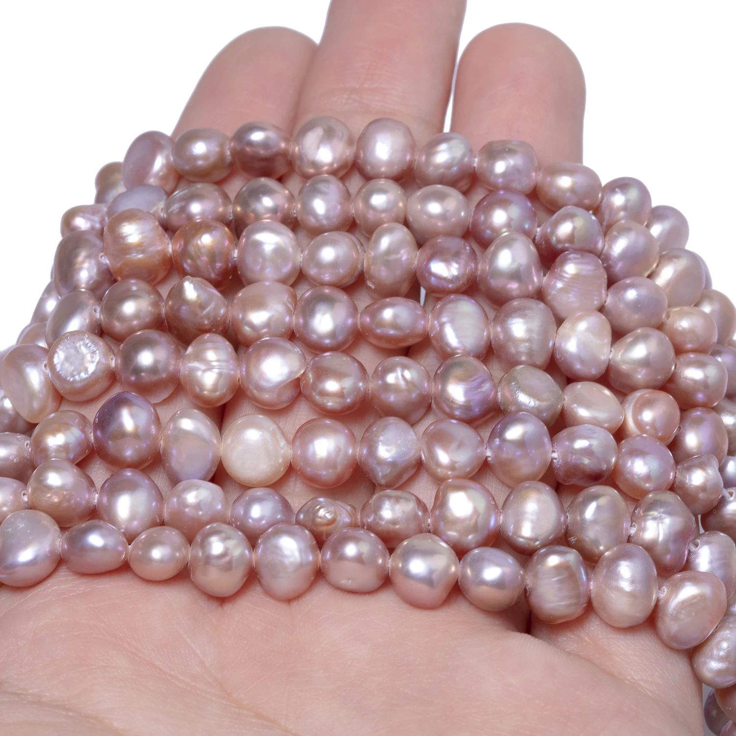 6-7mm Natural Purple Fresh Water Pearl Sides Hole Irregular Shape Beads For Jewelry Making DIY Wedding Party Gifts Accessories