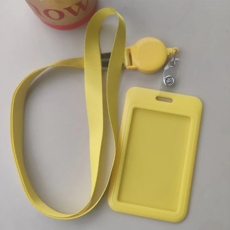 Card Holder with Retractable Lanyard, Student ID Hospital Work Card Factory Card Bus School Card Work Card Certificate