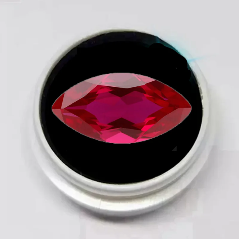 Boxed Pretty Ruby Glow Under UV Light Marquise Cut Gemstone for Jewelry Making DIY Gem Chic Stone