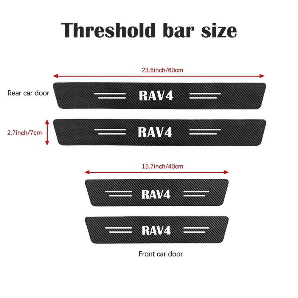 4Pcs Car Door Threshold Sill Sticker Protective Film For Toyota RAV4 Vanguard XA10 XA20 XA30 XA40 XA50 Auto Accessories