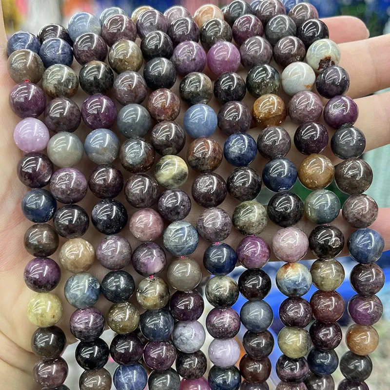 Ruby Sapphire MIX round 6/8/10mm nature  for DIY making jewelry necklace 38cm FPPJ wholesale loose beads