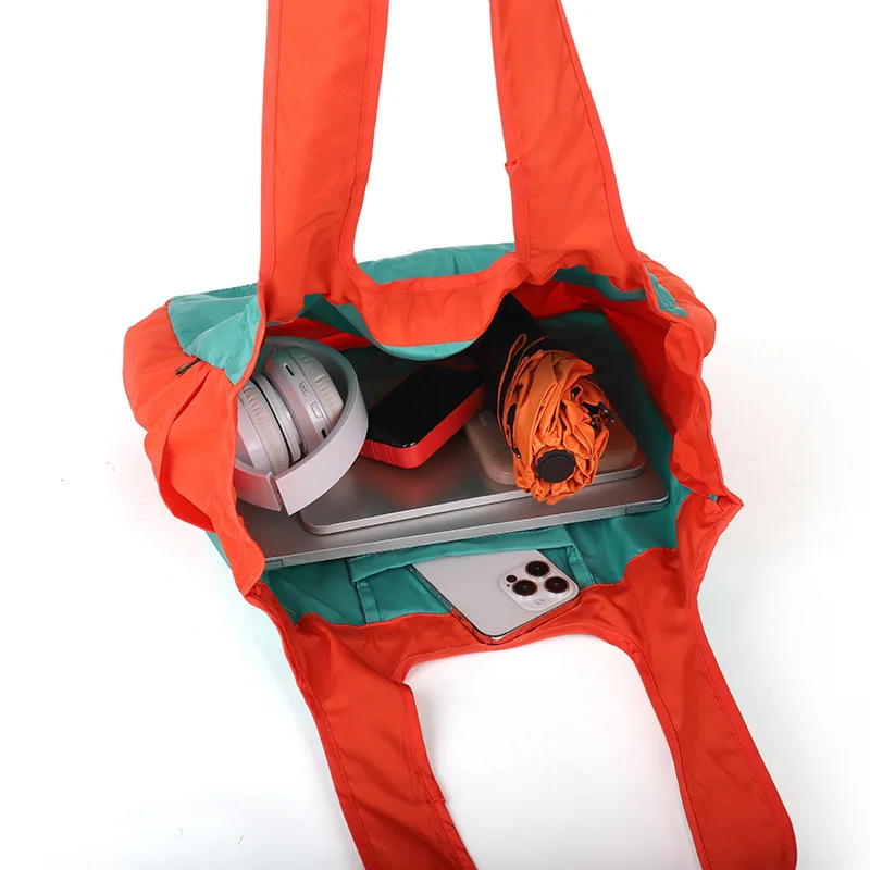 

1Pcs Eco Friendly Foldable Shopping Bag Portable Reusable Supermarket Grocery Storage Tote Bag Shoulder Carrying Bag Home Organi