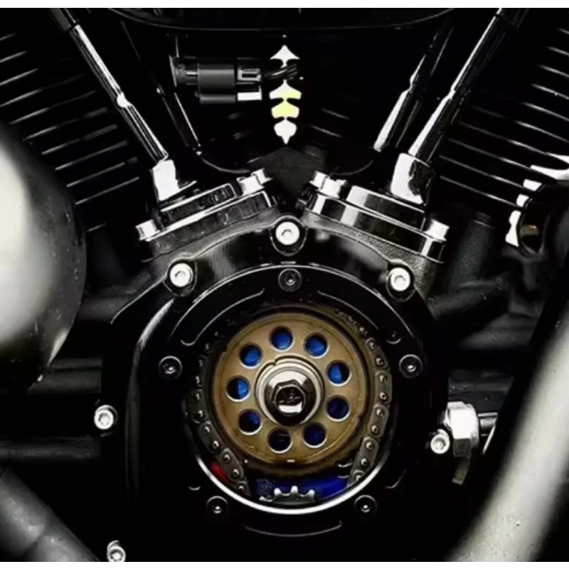Black3 PB Style Visual Engine Transparent Camshaft Cover Transparent Aluminum Alloy Cam Cover Suitable for 17- Later Touring