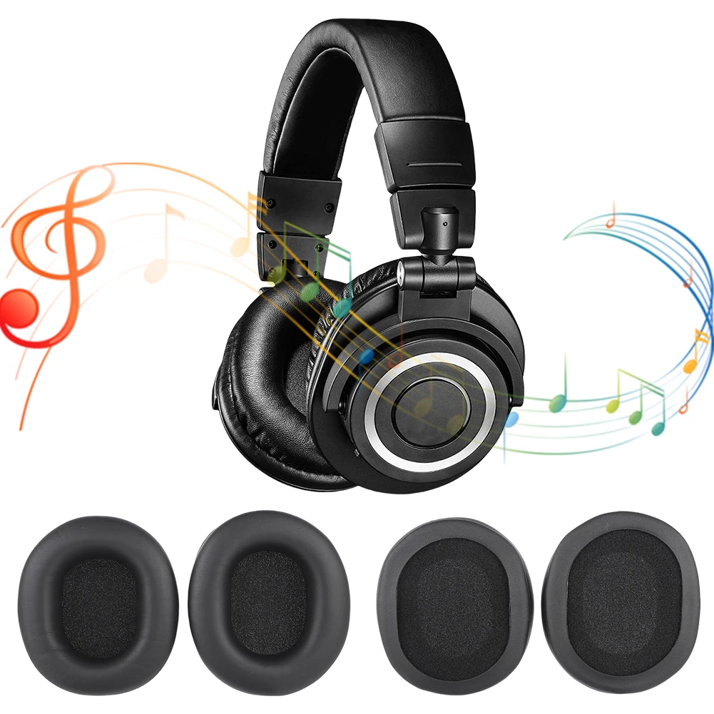 Сменные амбушюры из пены с эффектом памяти, амбушюры, протеиновые кожаные амбушюры, чехол для Audio Technica ATH M50X M50XBT M50RD M40X