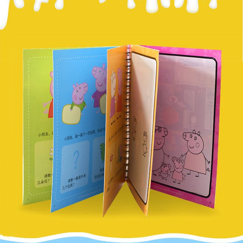 Peppa Pig – livre de peinture à l'aquarelle, développement de brainstorms pour bébé, Graffiti, bloc de croquis à l'eau, jouet pour enfants, cadeau d'anniversaire