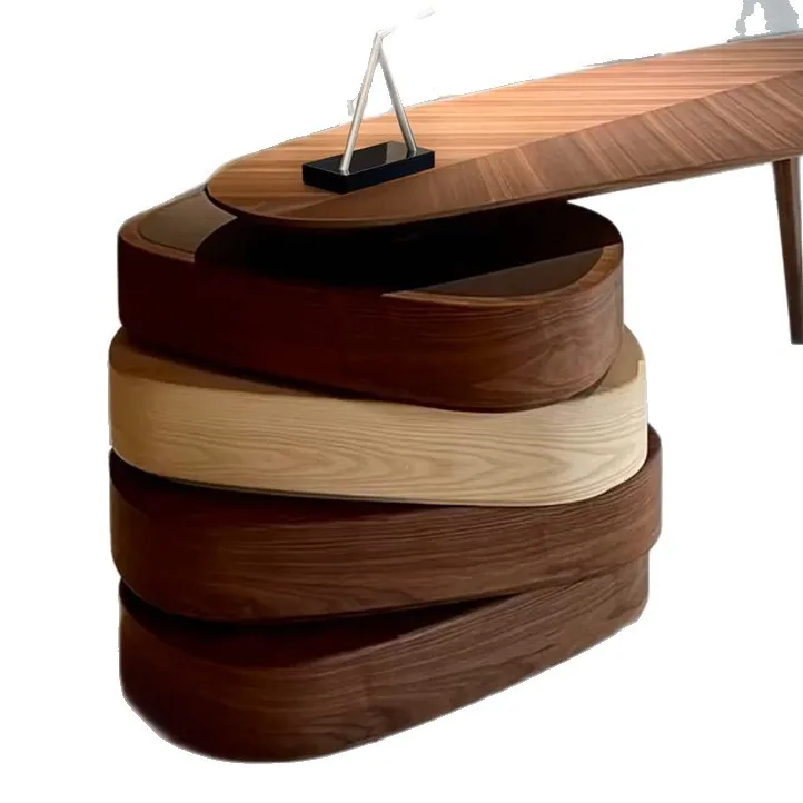 Desk Modern Solid Wood Desk Italian Simple Desk Taipan Desk Boss Table Walnut Color Book