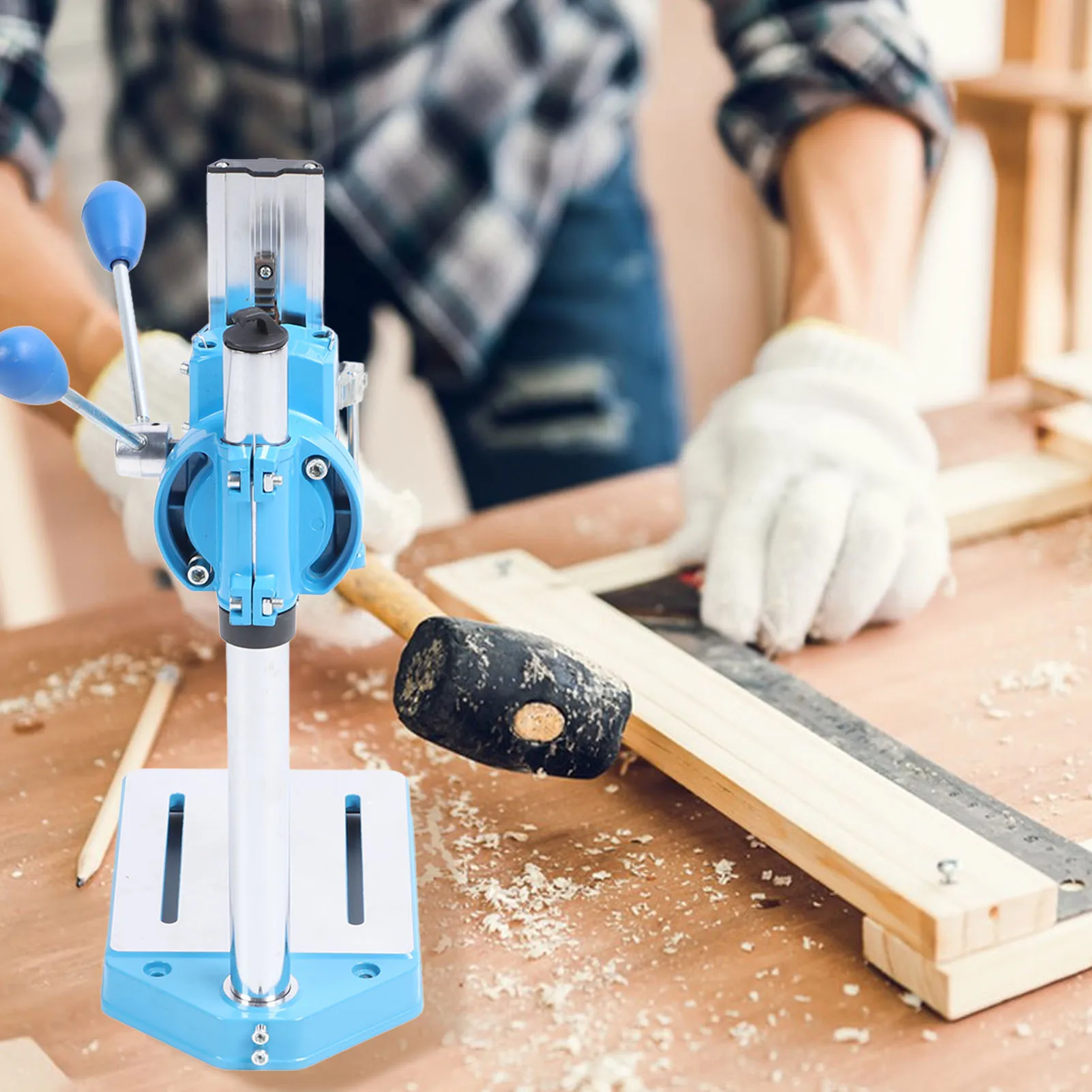 

Подставка для электрической дрели из литого алюминия, высокоточная вращающаяся многофункциональная стабильная мини-подставка для сверлильного станка, подставка для электрической дрели