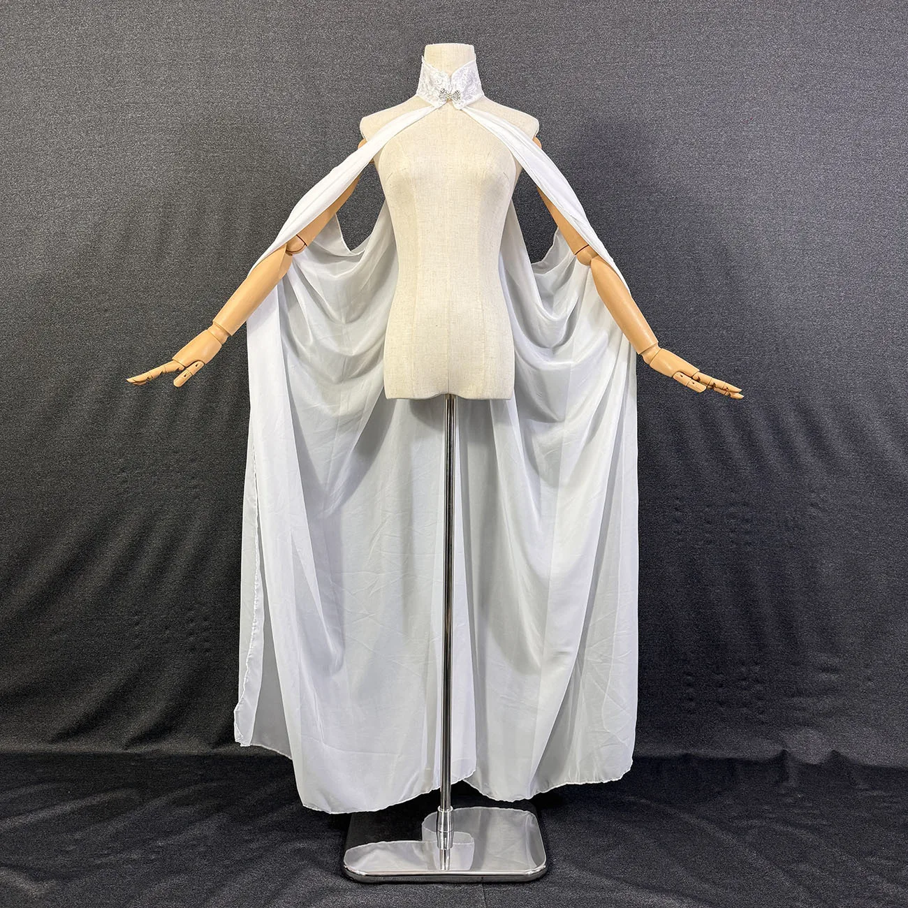 

Элегантный женский легкий шифоновый плащ с запахом на шею, шаль, накидка, костюм для Хэллоуина, сценического костюма, универсальный наряд