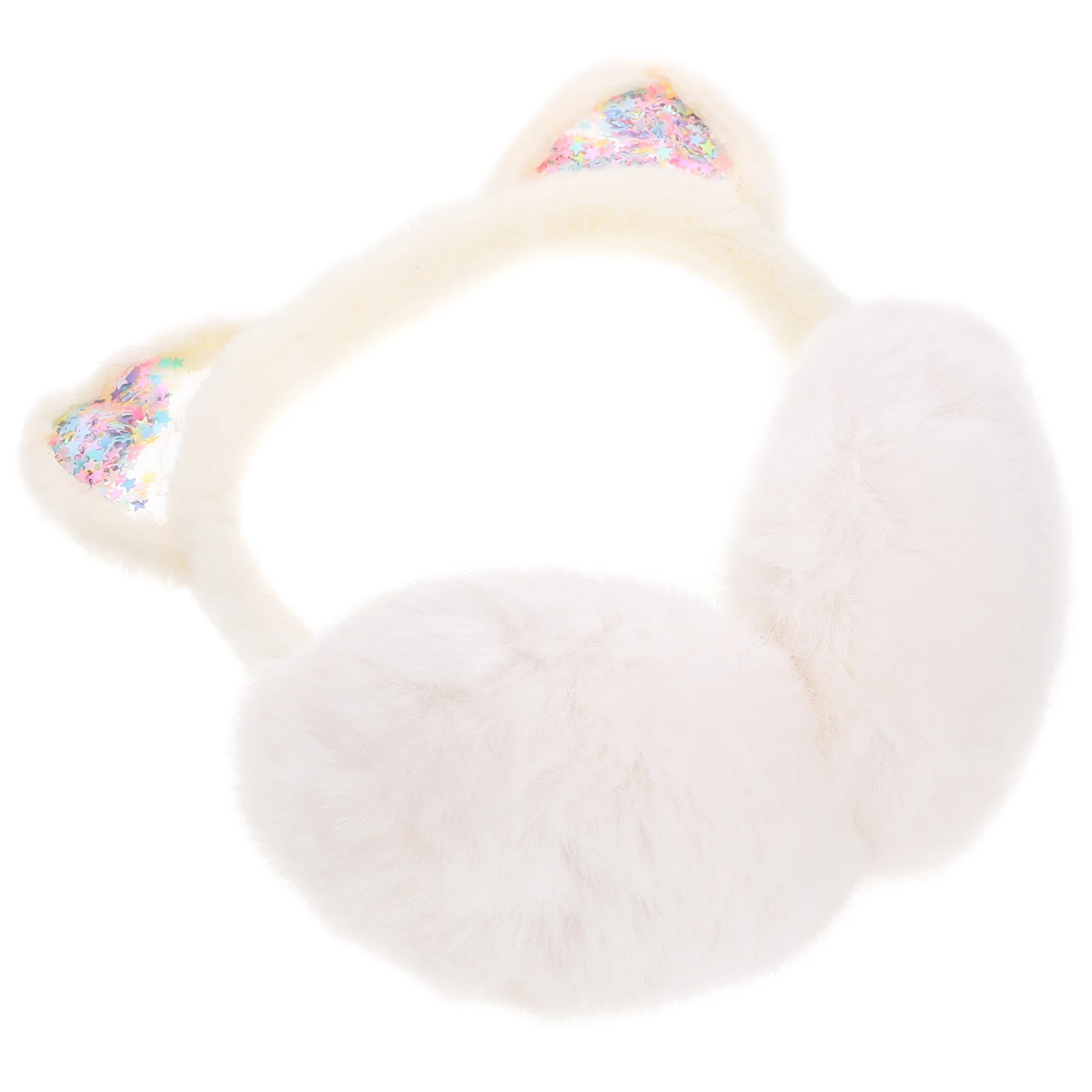 

Ear Kitten Cups Warmer Headband Winter Covers White Yarn Muffs
