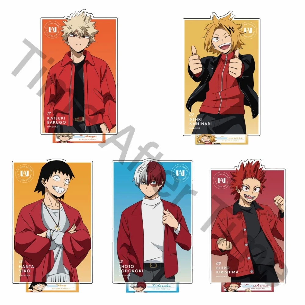 

New 5pcs Hot Anime My Hero Academia Acrylic Stand Model Figure Cosplay Plate Holder Topper Fans Christmas Desk Decor Plate Gift