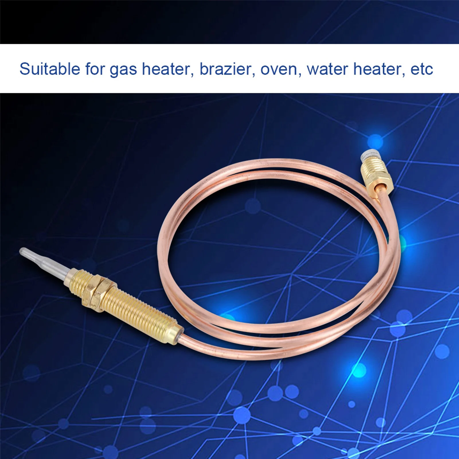 Thread Thermocouple Thermocouple Probe M8 Thread Heating Gas  Thermocouple Probe 600mm for Fireplace BBQ Grill Accessories