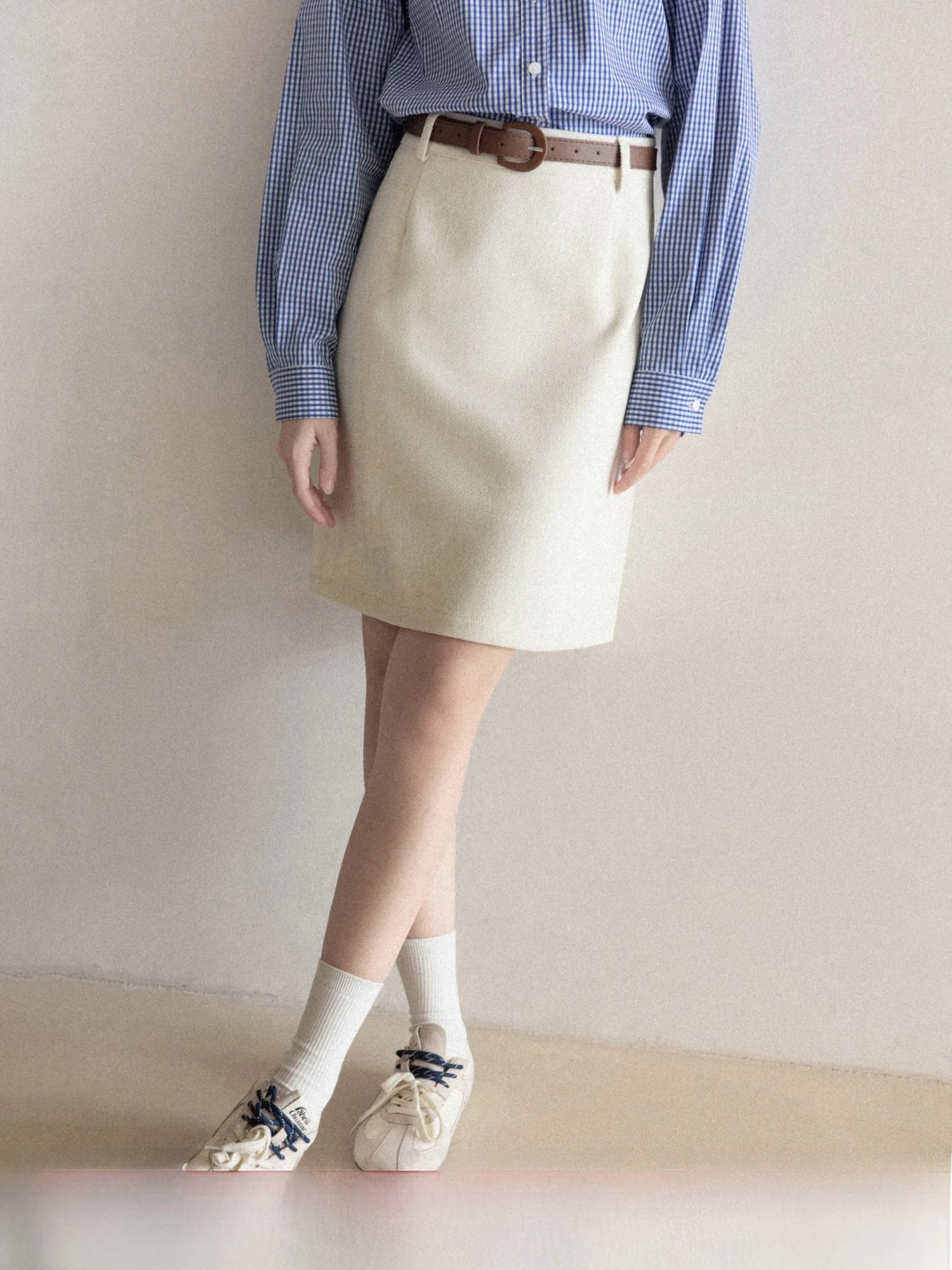 

Женская юбка А-силуэта с высокой талией, теплая, повседневная, из полиэстера, зимняя, модная, средней длины