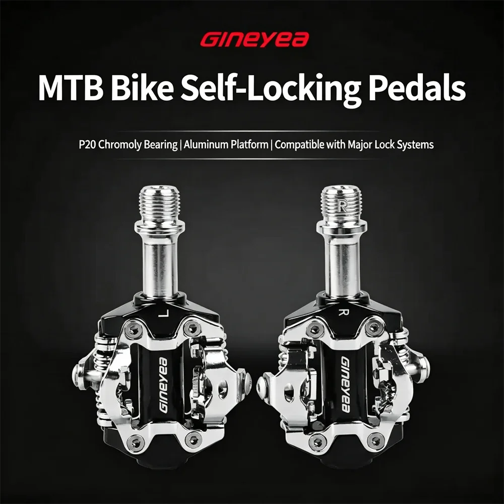 P20 MTB Clipless Pedals Chromoly Axle Aluminum Alloy Sealed Bearings Mountain Bike Lock Pedals Cycling Accessories With Cleats